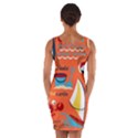 Seamless-pattern-vector-beach-holiday-theme-set Wrap Front Bodycon Dress View2