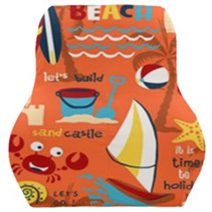 Seamless-pattern-vector-beach-holiday-theme-set Car Seat Back Cushion 