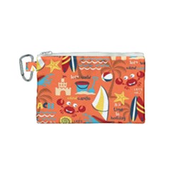 Seamless-pattern-vector-beach-holiday-theme-set Canvas Cosmetic Bag (small)