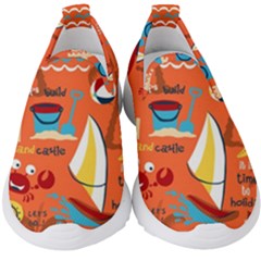 Seamless-pattern-vector-beach-holiday-theme-set Kids  Slip On Sneakers by Jancukart