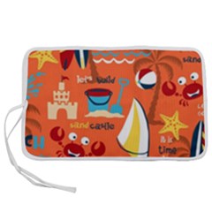 Seamless-pattern-vector-beach-holiday-theme-set Pen Storage Case (m)