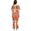 Seamless-pattern-vector-beach-holiday-theme-set Batwing Lightweight Chiffon Jumpsuit View2