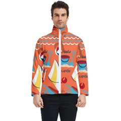 Seamless-pattern-vector-beach-holiday-theme-set Men s Bomber Jacket