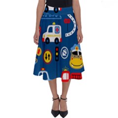 Seamless-pattern-vector-rescue-team-cartoon Perfect Length Midi Skirt by Jancukart