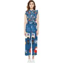 Seamless-pattern-vector-rescue-team-cartoon Women s Frill Top Chiffon Jumpsuit View1