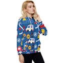 Seamless-pattern-vector-rescue-team-cartoon Women s Lightweight Drawstring Hoodie View3