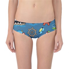 Seamless-pattern-with-sailing-cartoon Classic Bikini Bottoms