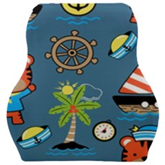 Seamless-pattern-with-sailing-cartoon Car Seat Velour Cushion  by Jancukart