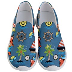 Seamless-pattern-with-sailing-cartoon Men s Lightweight Slip Ons