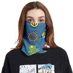 Seamless-pattern-with-sailing-cartoon Face Covering Bandana (two Sides)