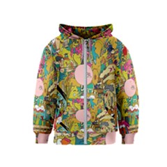 Cartoon Wallpapers Kids  Zipper Hoodie