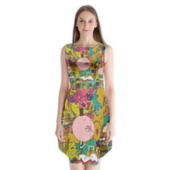 Cartoon Wallpapers Sleeveless Chiffon Dress  