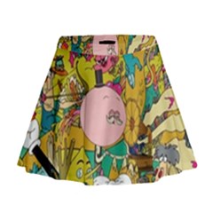 Cartoon Wallpapers Mini Flare Skirt by Jancukart