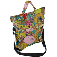 Cartoon Wallpapers Fold Over Handle Tote Bag