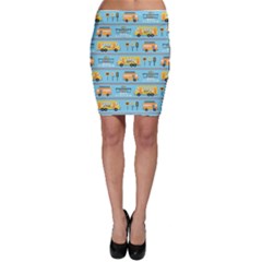 Buses-cartoon-pattern-vector Bodycon Skirt by Jancukart