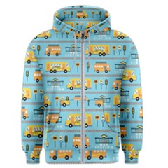 Buses-cartoon-pattern-vector Men s Zipper Hoodie by Jancukart