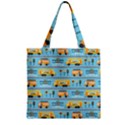 Buses-cartoon-pattern-vector Zipper Grocery Tote Bag View2