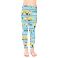 Buses-cartoon-pattern-vector Kids  Leggings