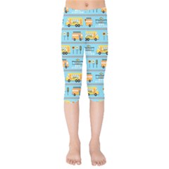 Buses-cartoon-pattern-vector Kids  Capri Leggings  by Jancukart