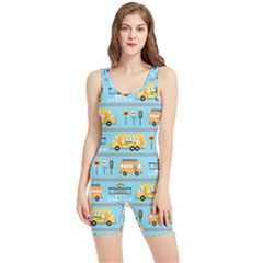 Buses-cartoon-pattern-vector Women s Wrestling Singlet