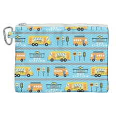 Buses-cartoon-pattern-vector Canvas Cosmetic Bag (xl) by Jancukart