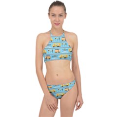 Buses-cartoon-pattern-vector Racer Front Bikini Set