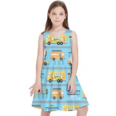 Buses-cartoon-pattern-vector Kids  Skater Dress