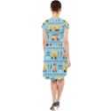 Buses-cartoon-pattern-vector Cap Sleeve Midi Dress View2