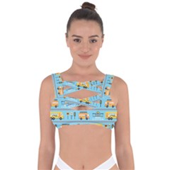 Buses-cartoon-pattern-vector Bandaged Up Bikini Top