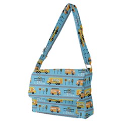 Buses-cartoon-pattern-vector Full Print Messenger Bag (m) by Jancukart