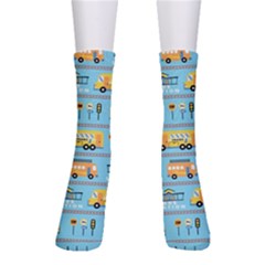 Buses-cartoon-pattern-vector Crew Socks