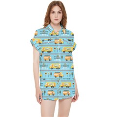 Buses-cartoon-pattern-vector Chiffon Lounge Set by Jancukart