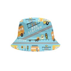 Buses-cartoon-pattern-vector Inside Out Bucket Hat (kids)