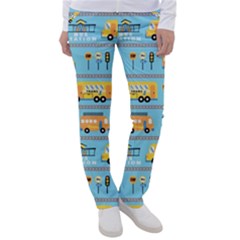 Buses-cartoon-pattern-vector Women s Casual Pants