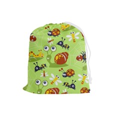 Little-animals-cartoon Drawstring Pouch (large) by Jancukart