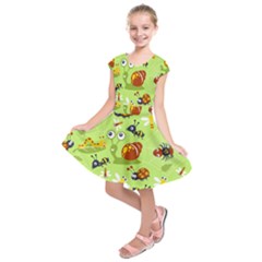 Little-animals-cartoon Kids  Short Sleeve Dress