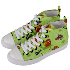 Little-animals-cartoon Women s Mid-top Canvas Sneakers