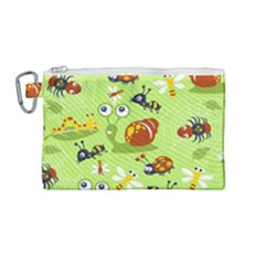 Little-animals-cartoon Canvas Cosmetic Bag (medium) by Jancukart