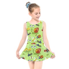 Little-animals-cartoon Kids  Skater Dress Swimsuit by Jancukart