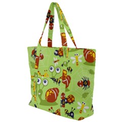 Little-animals-cartoon Zip Up Canvas Bag