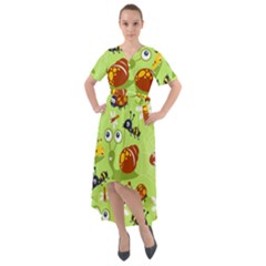 Little-animals-cartoon Front Wrap High Low Dress by Jancukart