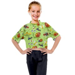 Little-animals-cartoon Kids Mock Neck Tee