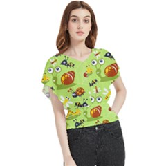 Little-animals-cartoon Butterfly Chiffon Blouse