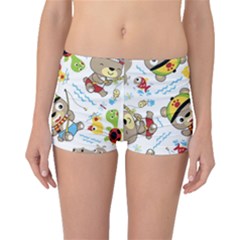 Vector-seamless-pattern-cute-fishing-animals-cartoon Boyleg Bikini Bottoms