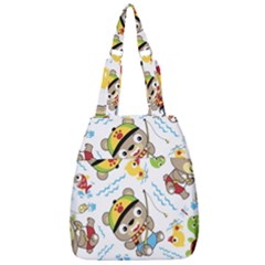 Vector-seamless-pattern-cute-fishing-animals-cartoon Center Zip Backpack by Jancukart