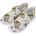 Vector-seamless-pattern-cute-fishing-animals-cartoon Men s Velcro Strap Shoes View2