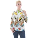 Vector-seamless-pattern-cute-fishing-animals-cartoon Women s Long Sleeve Pocket Shirt View1