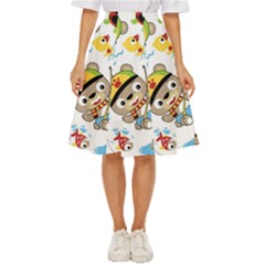 Vector-seamless-pattern-cute-fishing-animals-cartoon Classic Short Skirt