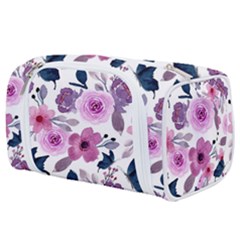 Purple-flower-butterfly-with-watercolor-seamless-pattern Toiletries Pouch