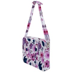 Purple-flower-butterfly-with-watercolor-seamless-pattern Cross Body Office Bag